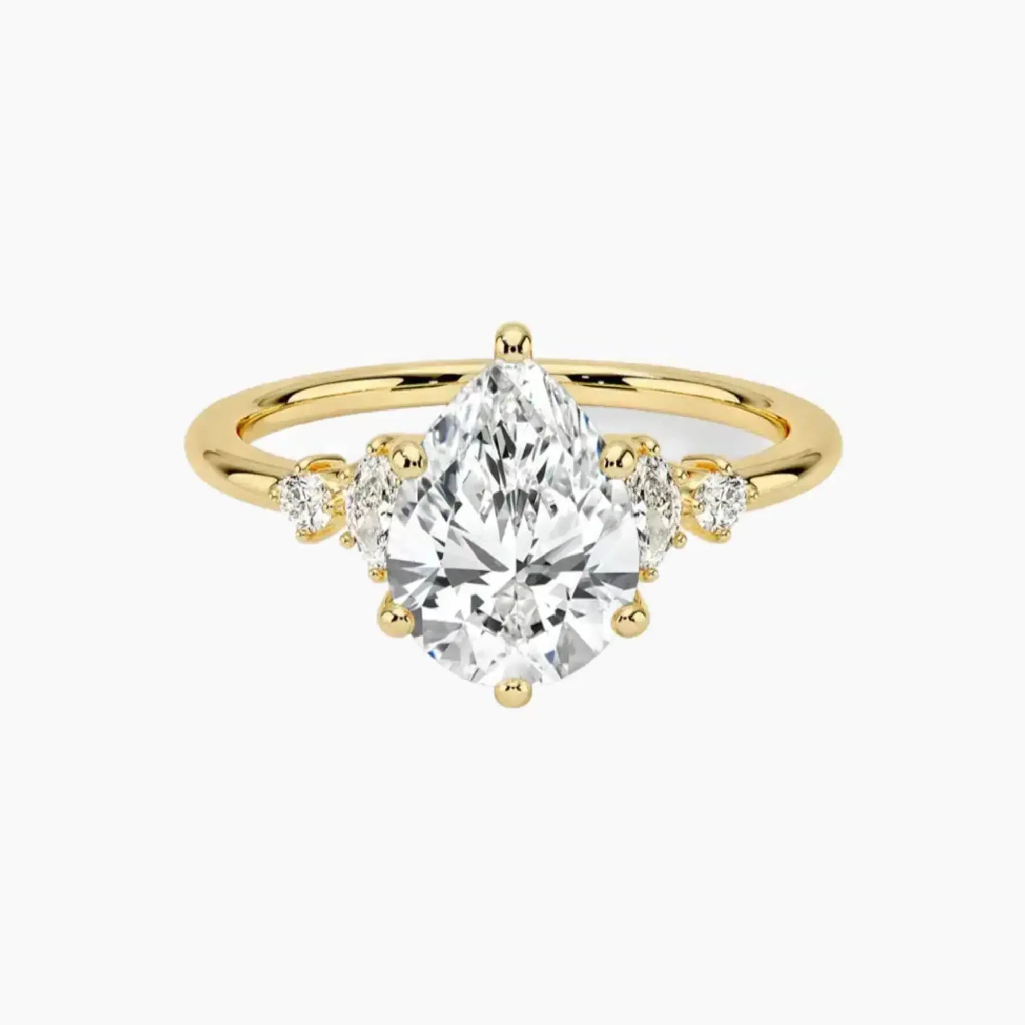 Jordana Pear Designer Diamond Ring Setting in 14K Rose Gold