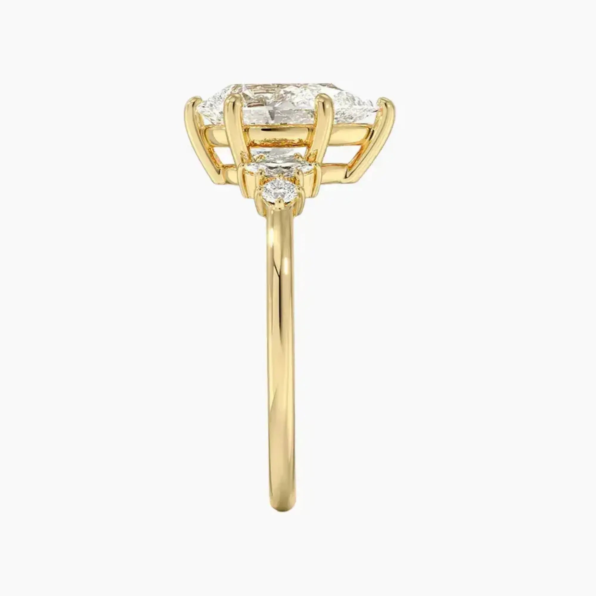 Jordana Pear Designer 3 Carat Lab Grown Diamond Engagement Ring in 14K White Gold