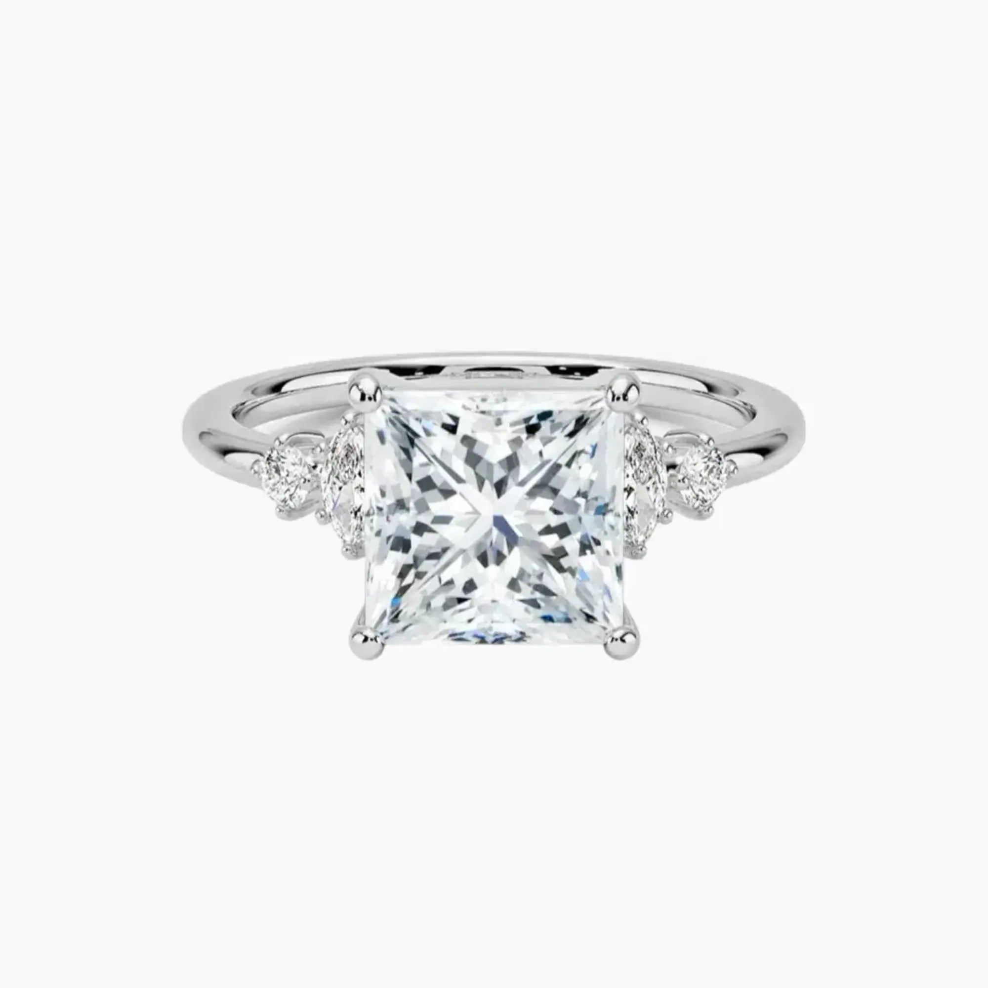 Jordana Princess Designer Diamond Ring Setting in 18K White Gold