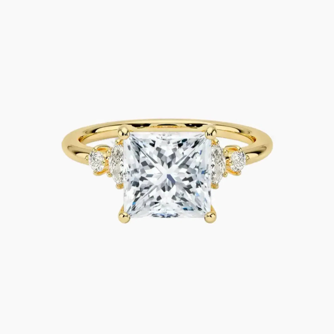 Jordana Princess Designer Diamond Ring Setting in 14K Yellow Gold