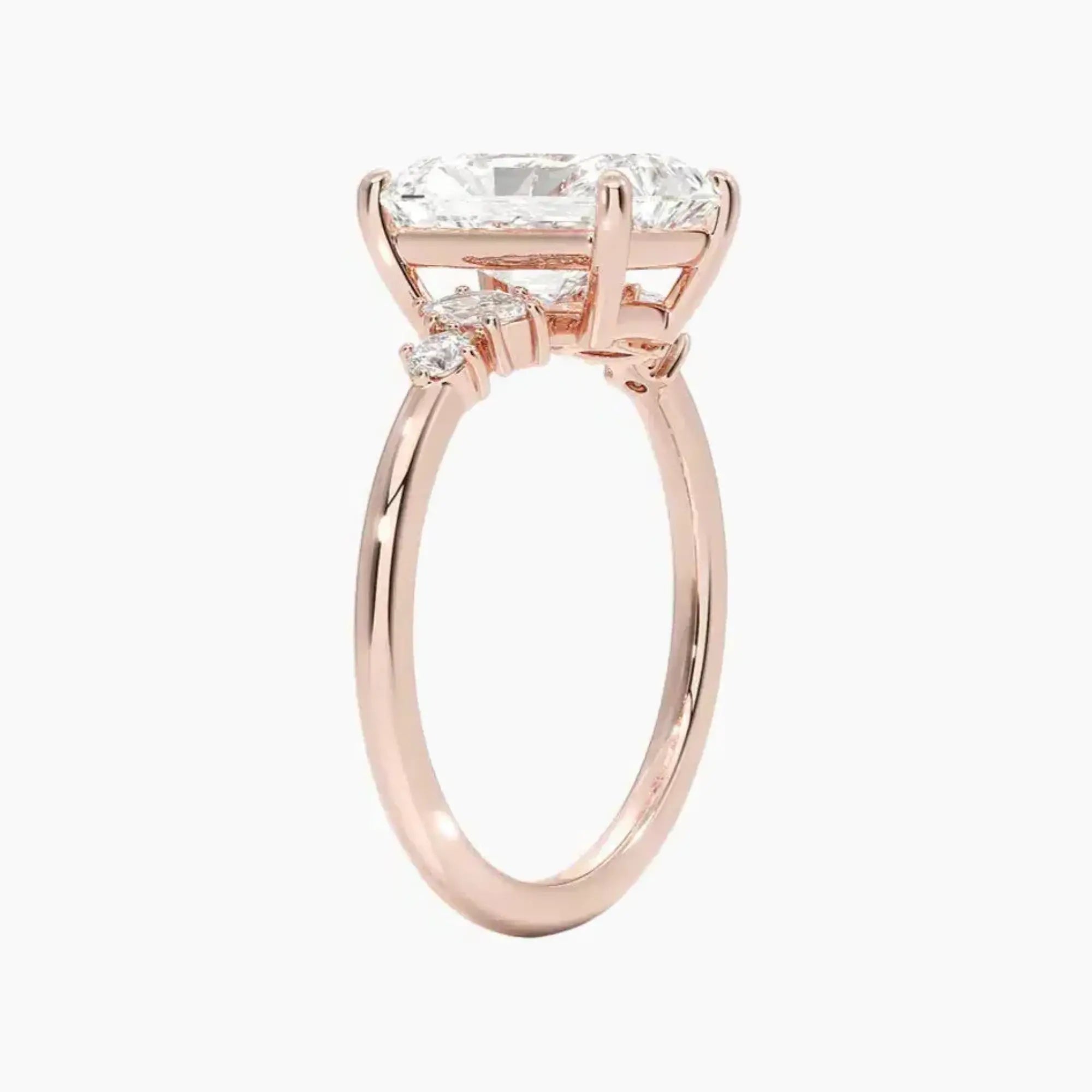 Jordana Radiant Designer 2.5 Carat Lab Grown Diamond Engagement Ring in 18K White Gold