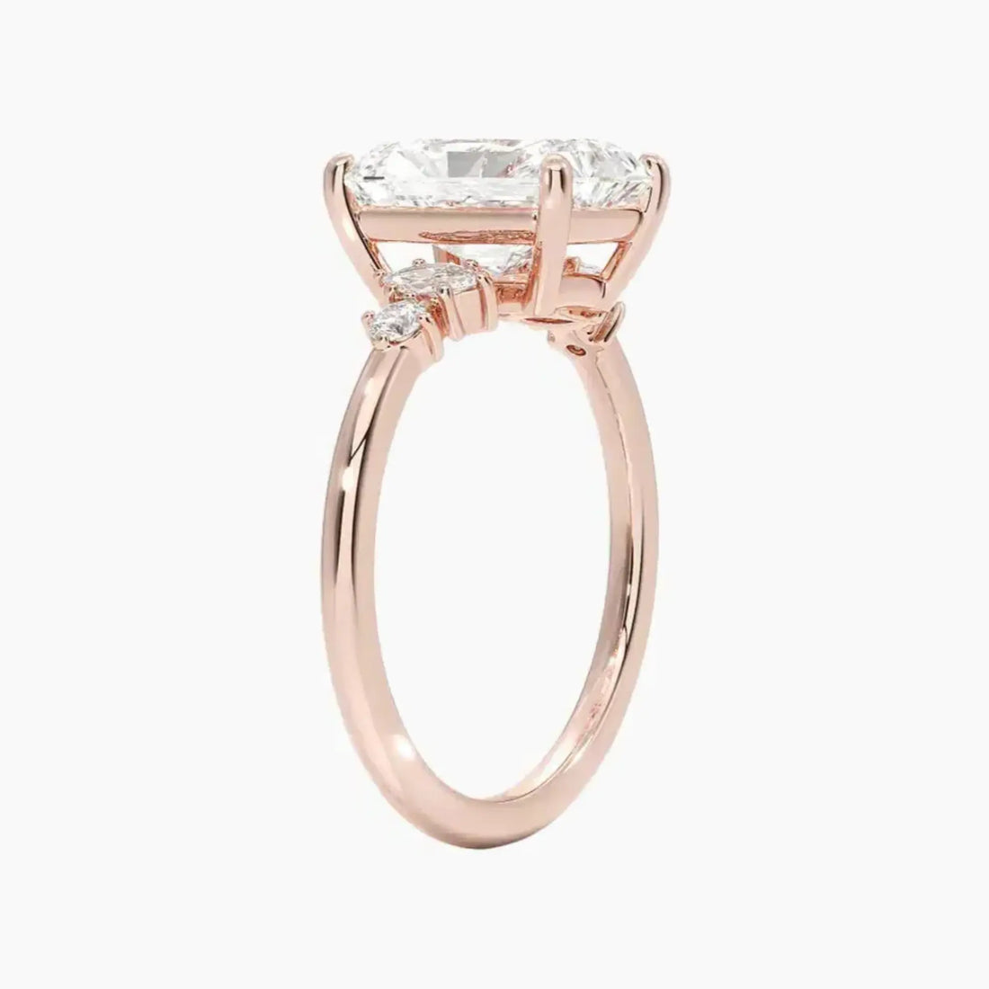 Jordana Radiant Designer Diamond Ring Setting in 14K White Gold