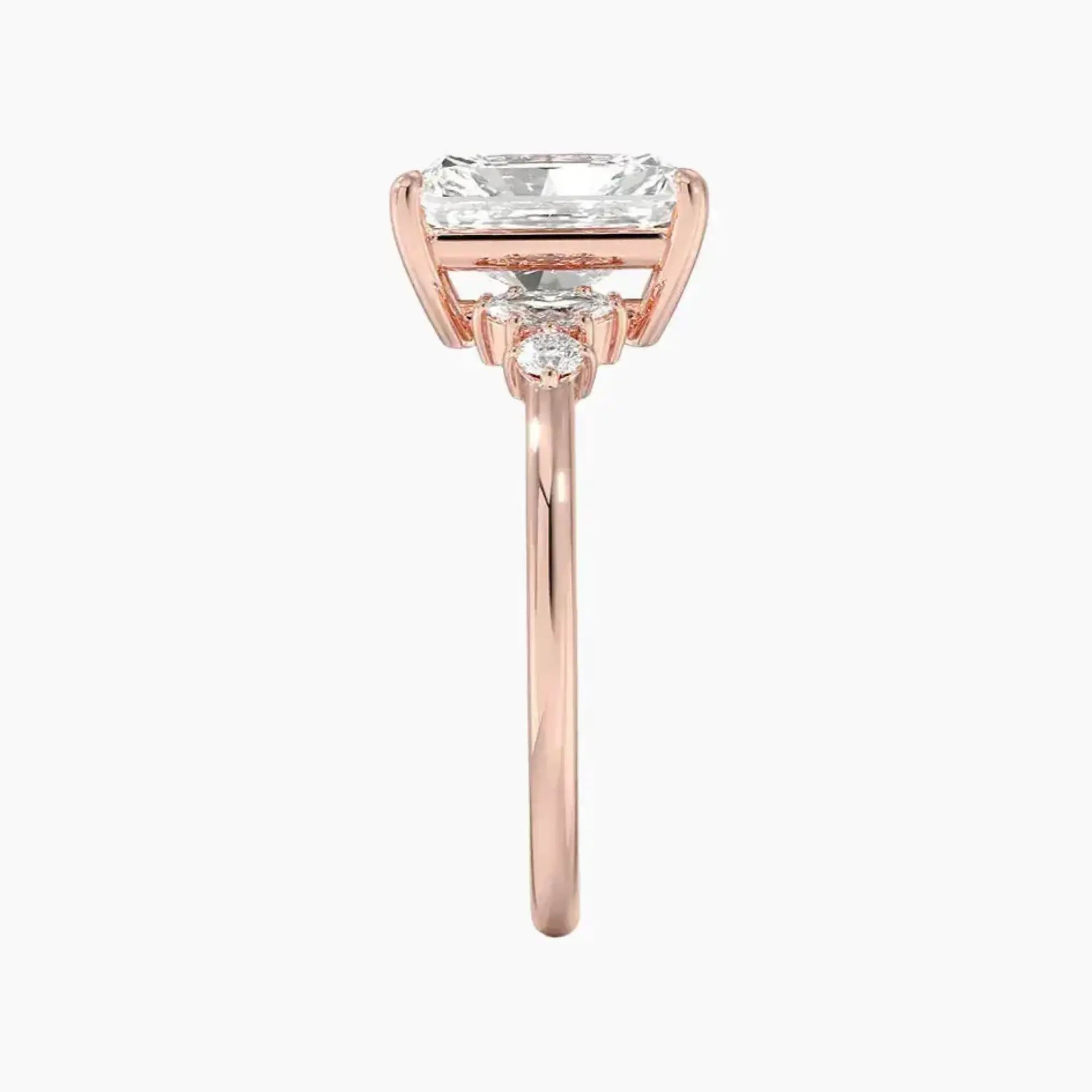 Jordana Radiant Designer 3 Carat Lab Grown Diamond Engagement Ring in 18K Yellow Gold