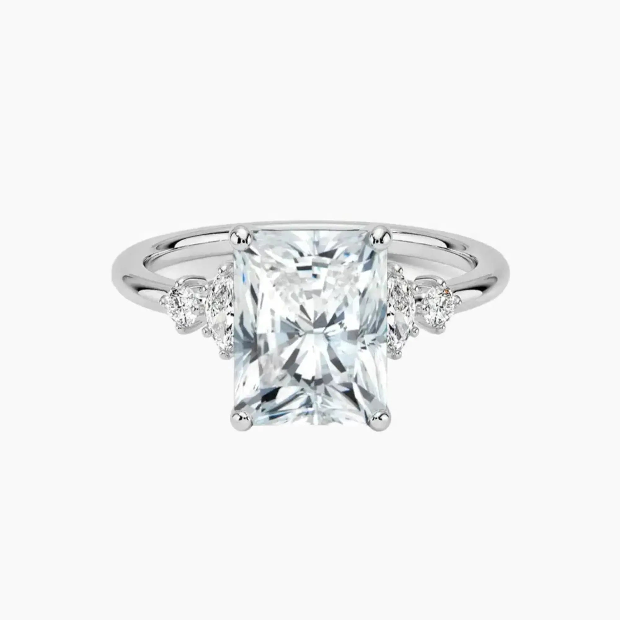 Jordana Radiant Designer 3 Carat Lab Grown Diamond Engagement Ring in 14K Yellow Gold