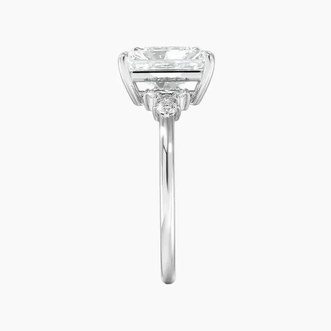 Jordana Radiant Designer 1 Carat Lab Grown Diamond Engagement Ring in 18K White Gold