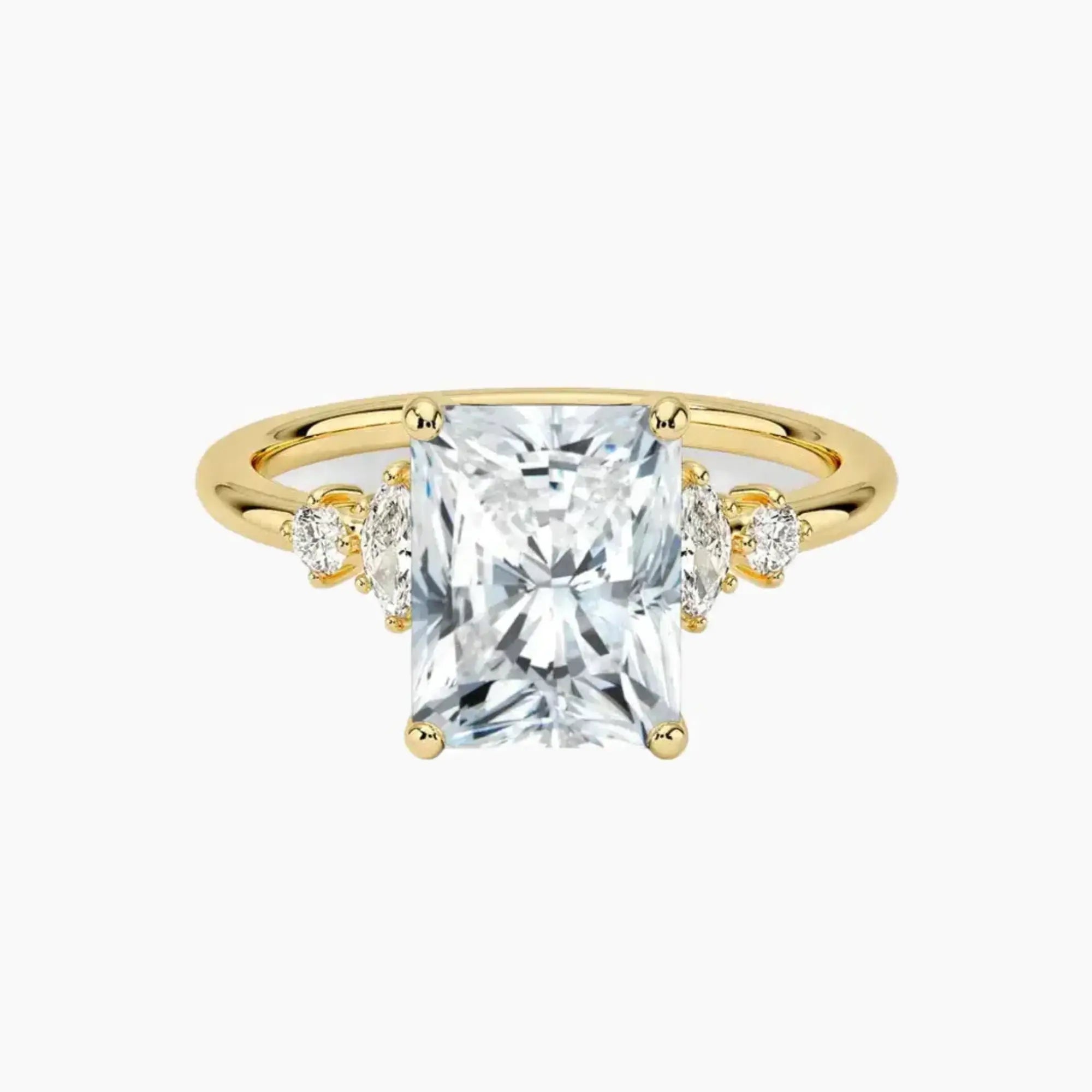 Jordana Radiant Designer 1.5 Carat Lab Grown Diamond Engagement Ring in 14K White Gold
