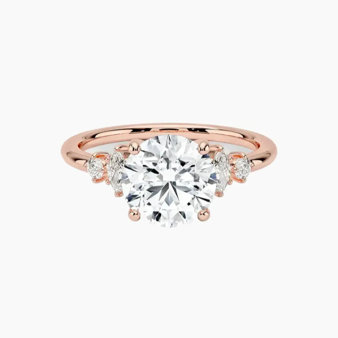 Jordana Round Designer 2 Carat Lab Grown Diamond Engagement Ring in 14K White Gold
