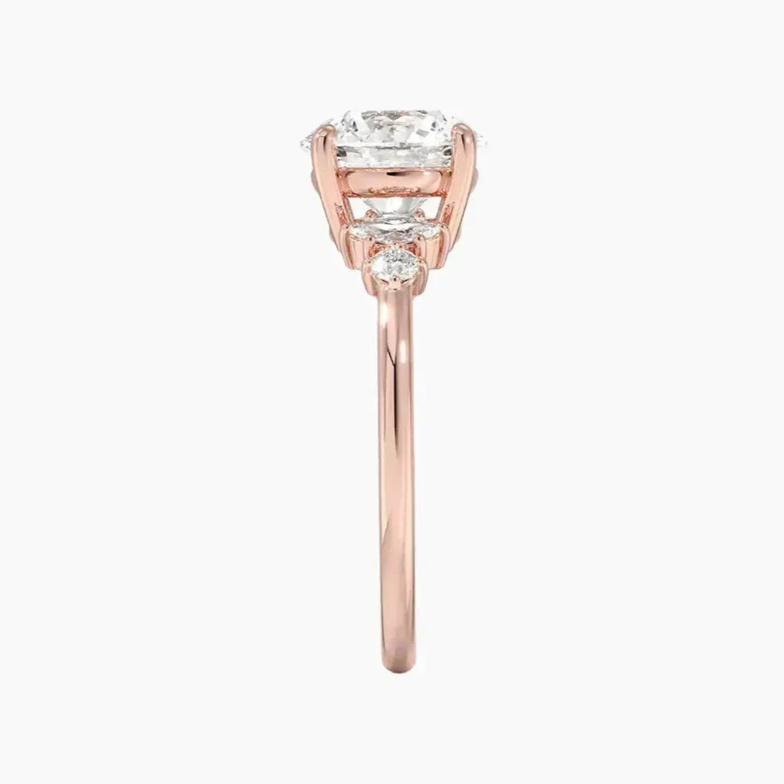 Jordana Round Designer 1.5 Carat Lab Grown Diamond Engagement Ring in 18K White Gold