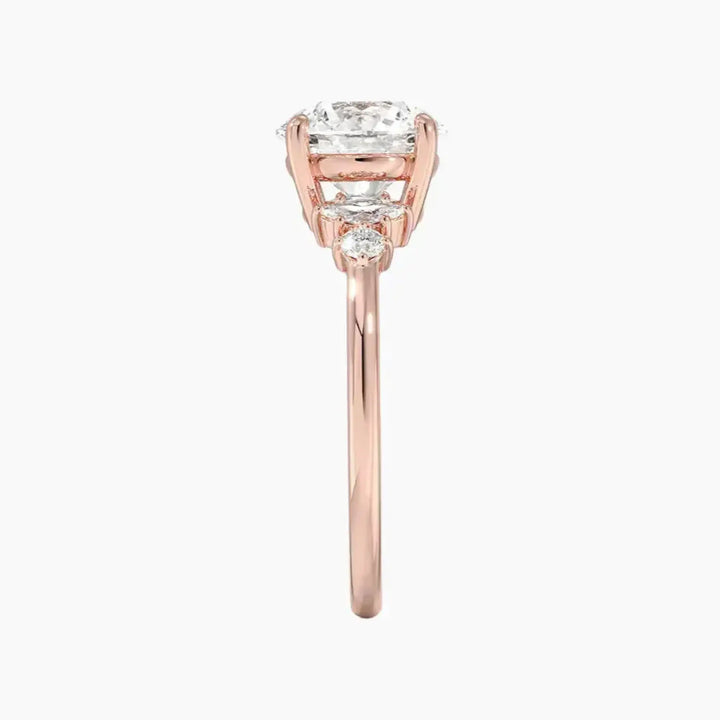 Jordana Round Designer 1 Carat Lab Grown Diamond Engagement Ring in 14K White Gold