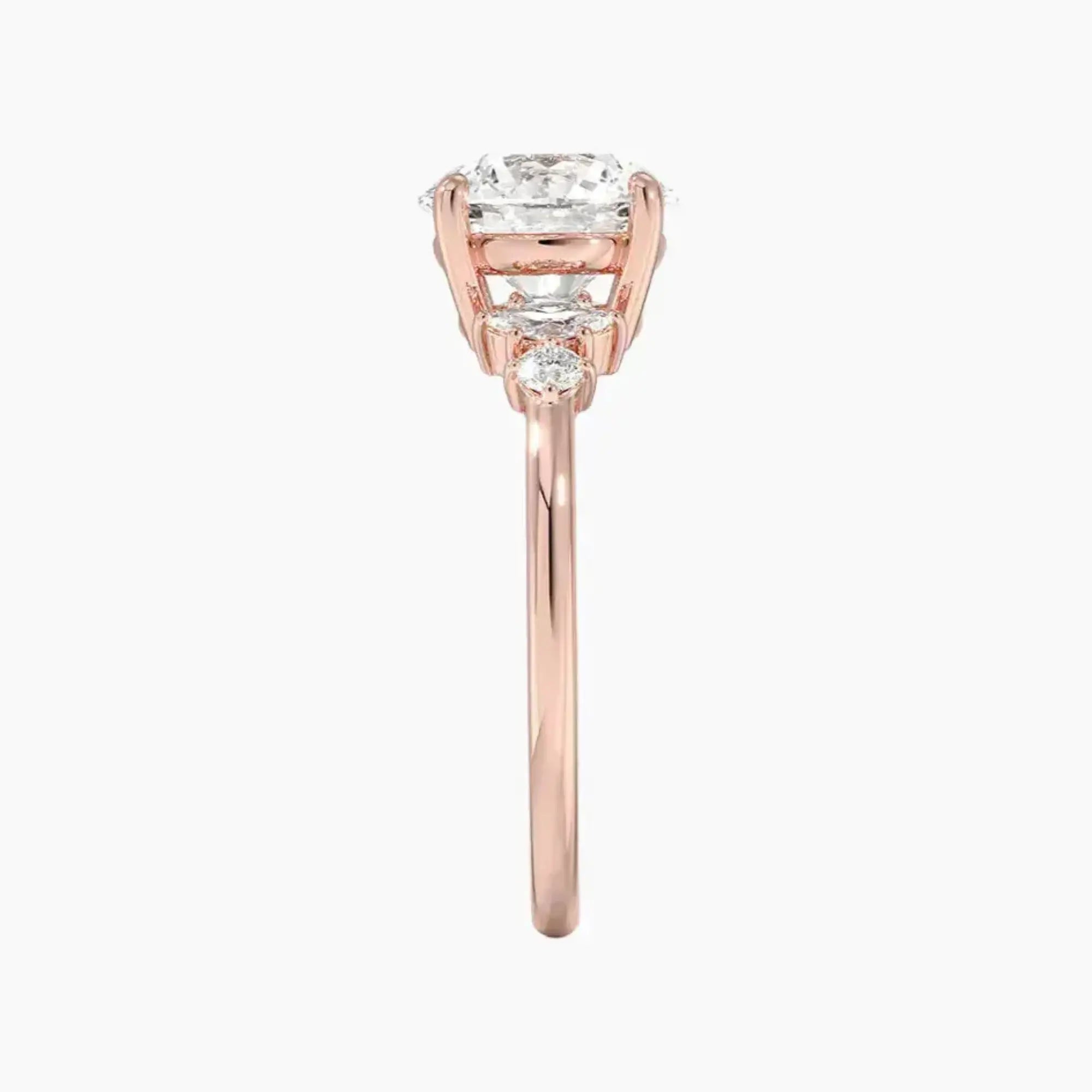 Jordana Round Designer 2.5 Carat Lab Grown Diamond Engagement Ring in 14K White Gold