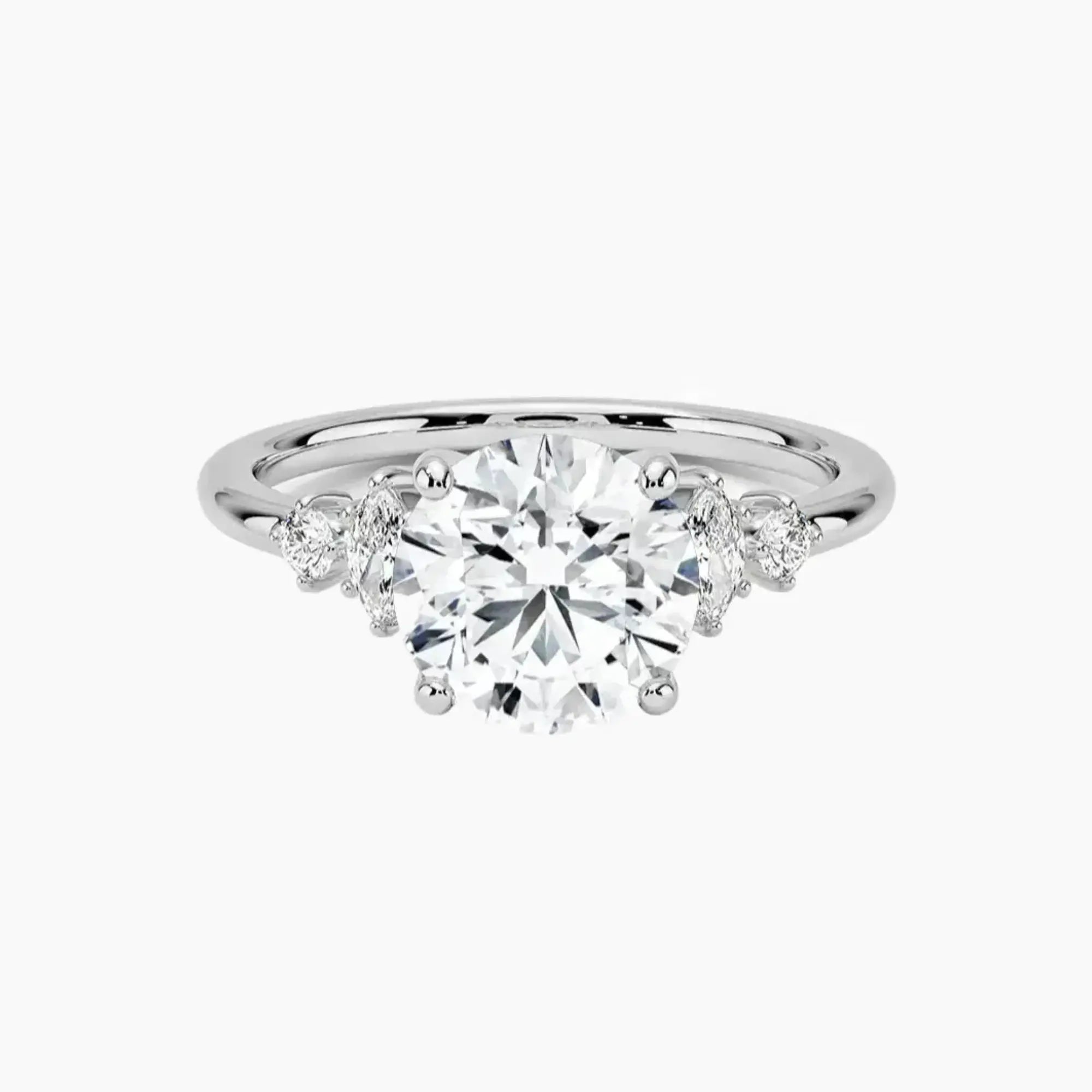 Jordana Round Designer 3 Carat Lab Grown Diamond Engagement Ring in 18K Rose Gold