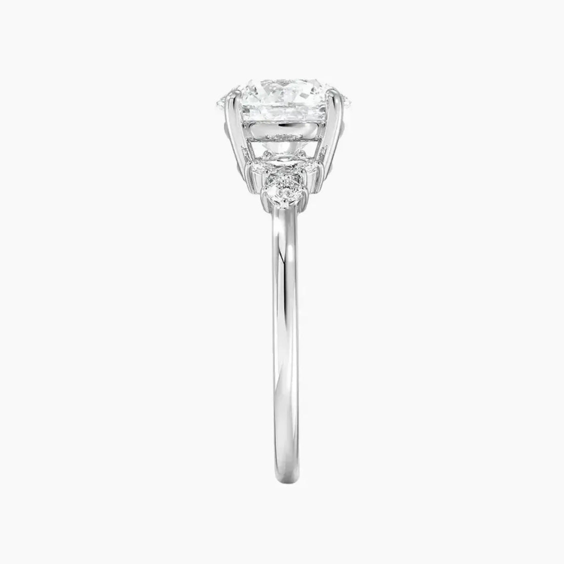 Jordana Round Designer 3 Carat Lab Grown Diamond Engagement Ring in 14K White Gold