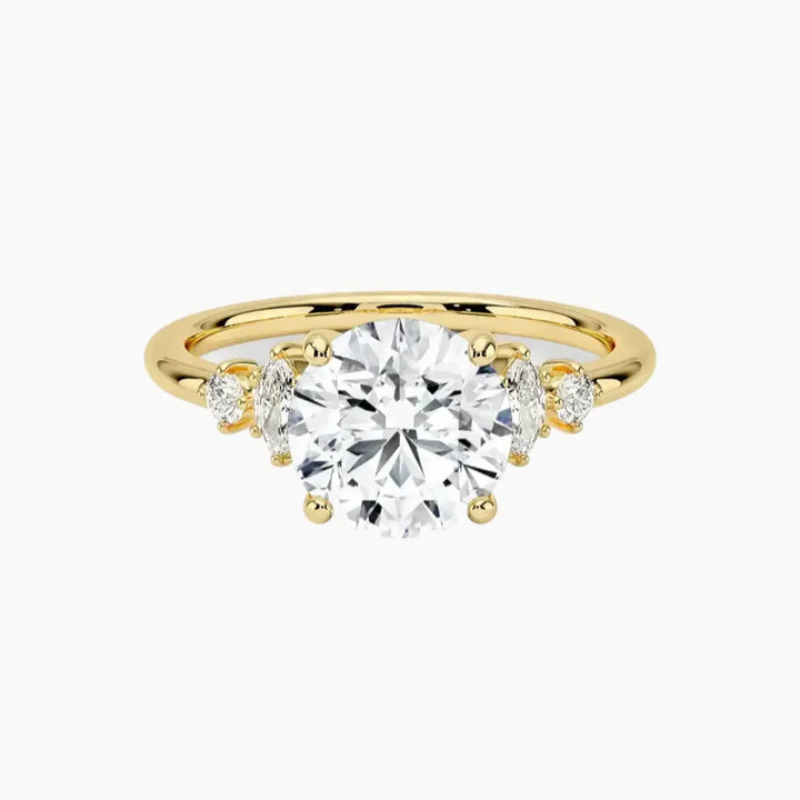 Jordana Round Designer 2 Carat Lab Grown Diamond Engagement Ring in 14K Yellow Gold