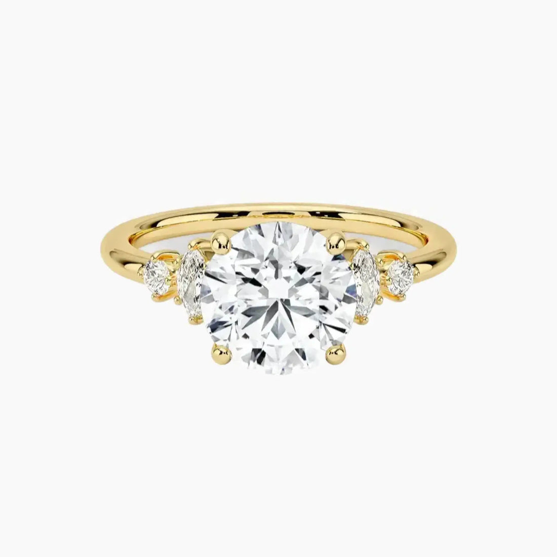 Jordana Round Designer Diamond Ring Setting in 14K White Gold