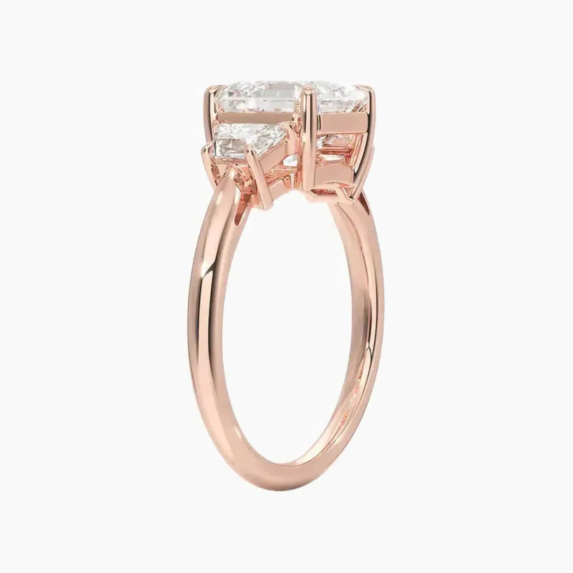 Oriana Asscher Three Stone 1.5 Carat Lab Grown Diamond Engagement Ring in 14K White Gold
