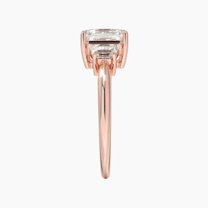 Oriana Asscher Three Stone 2 Carat Lab Grown Diamond Engagement Ring in 18K White Gold