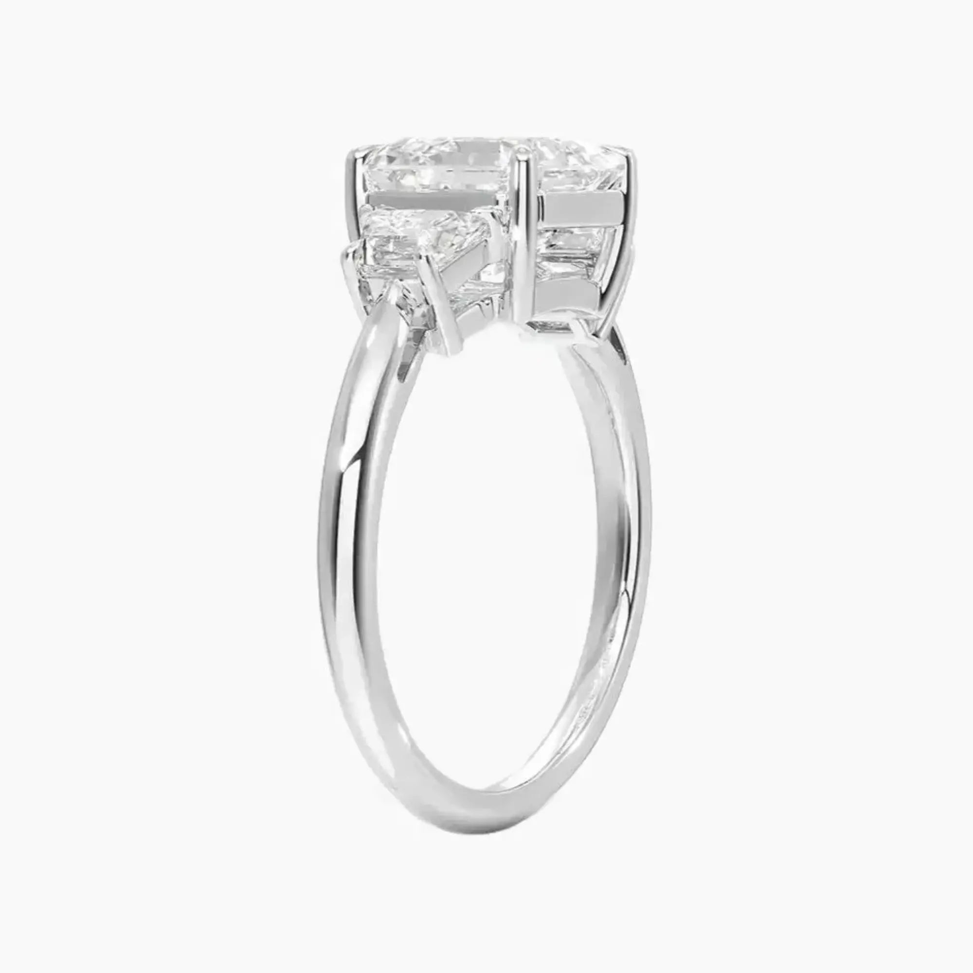 Oriana Asscher Three Stone Diamond Ring Setting in 18K Yellow Gold