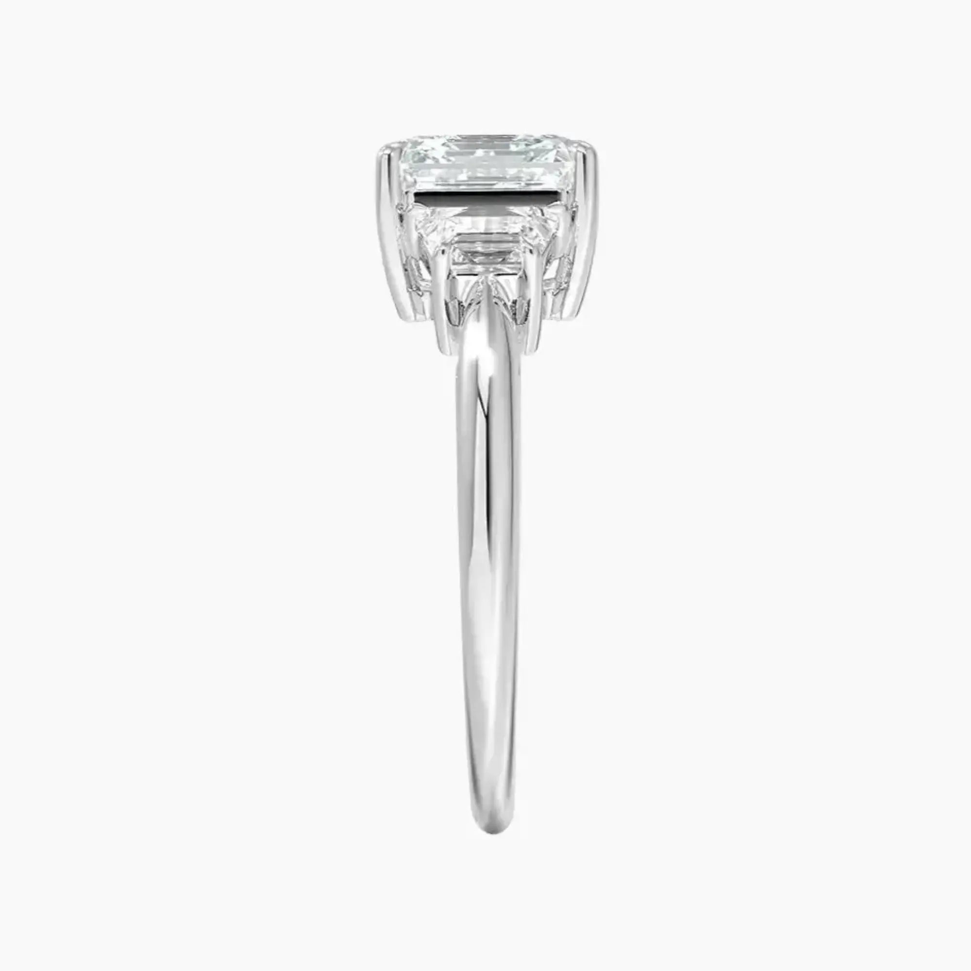 Oriana Asscher Three Stone Diamond Ring Setting in 14K Yellow Gold