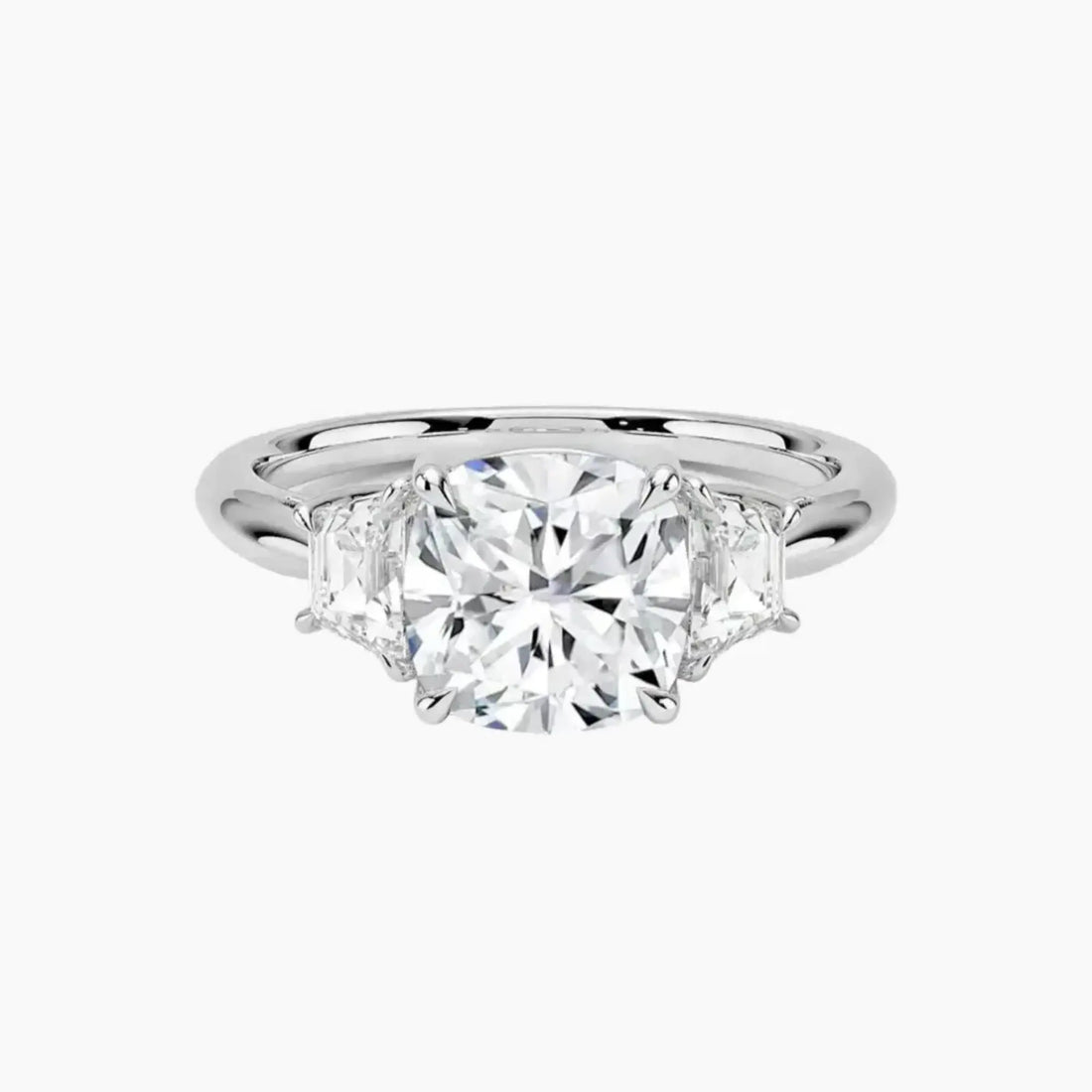 Oriana Cushion Three Stone 2 Carat Lab Grown Diamond Engagement Ring in 18K Rose Gold