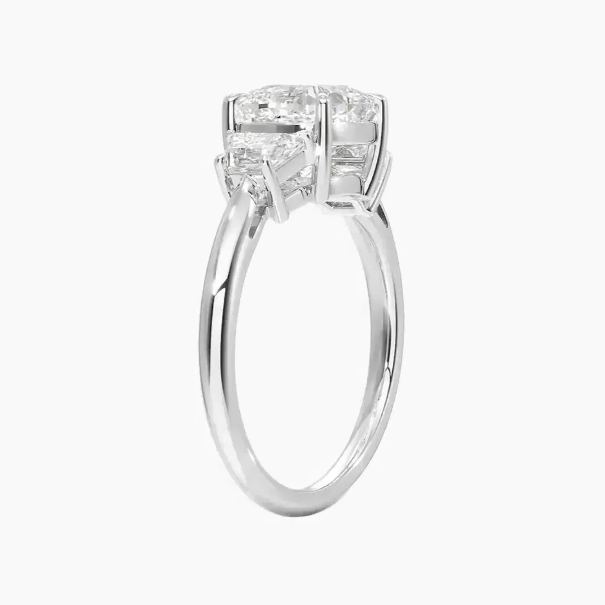 Oriana Cushion Three Stone Diamond Ring Setting in 18K Yellow Gold
