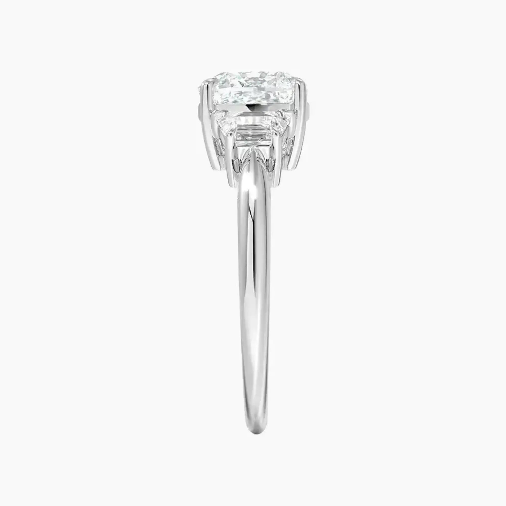 Oriana Cushion Three Stone Diamond Ring Setting in 18K Yellow Gold
