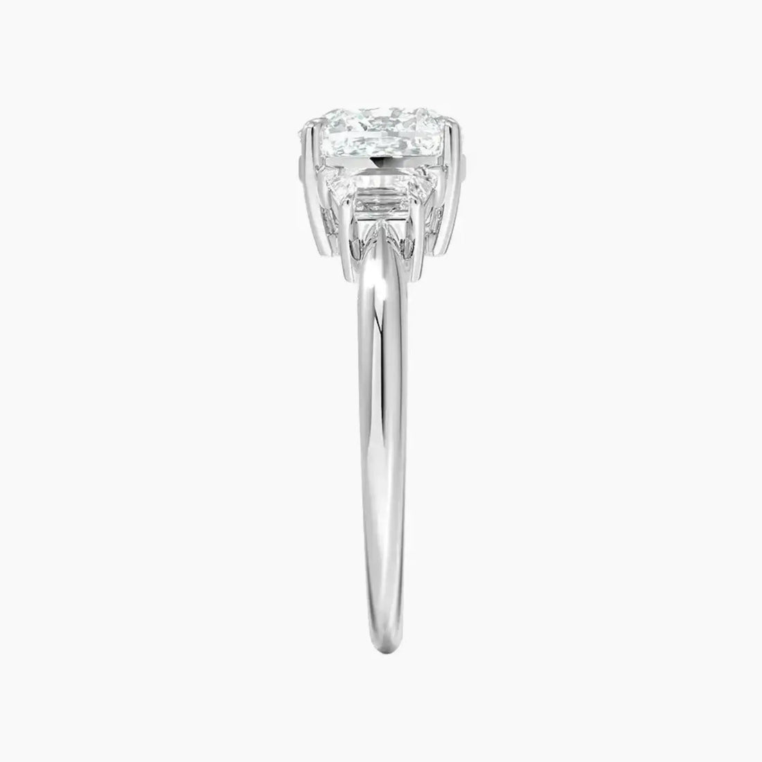 Oriana Cushion Three Stone Diamond Ring Setting in 18K White Gold