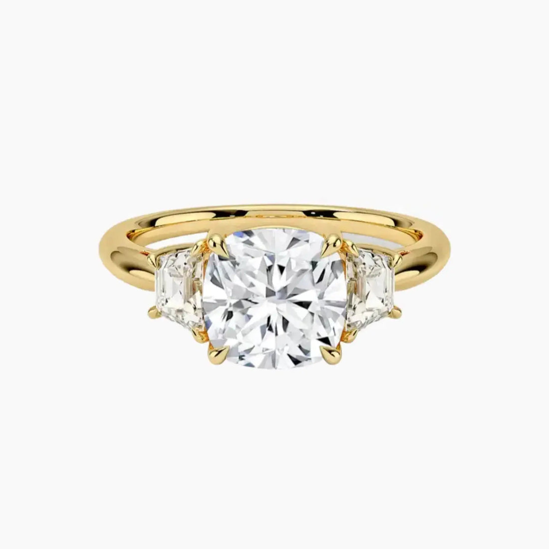 Oriana Cushion Three Stone 1 Carat Lab Grown Diamond Engagement Ring in 18K Rose Gold