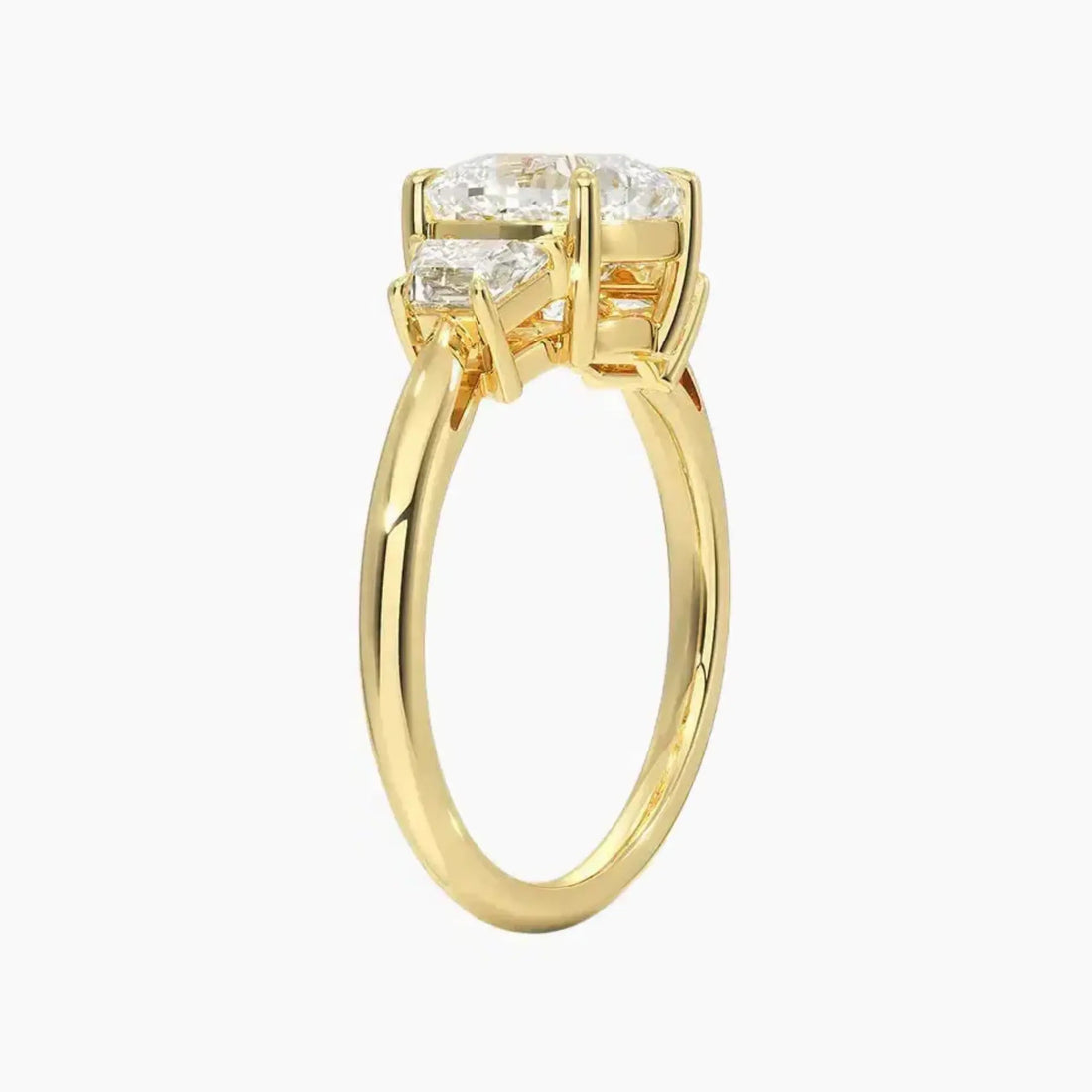 Oriana Cushion Three Stone Diamond Ring Setting in 18K Rose Gold