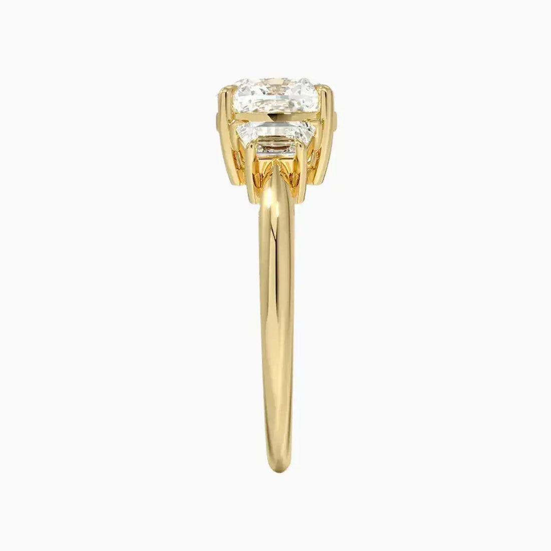 Oriana Cushion Three Stone 1.5 Carat Lab Grown Diamond Engagement Ring in 14K Rose Gold