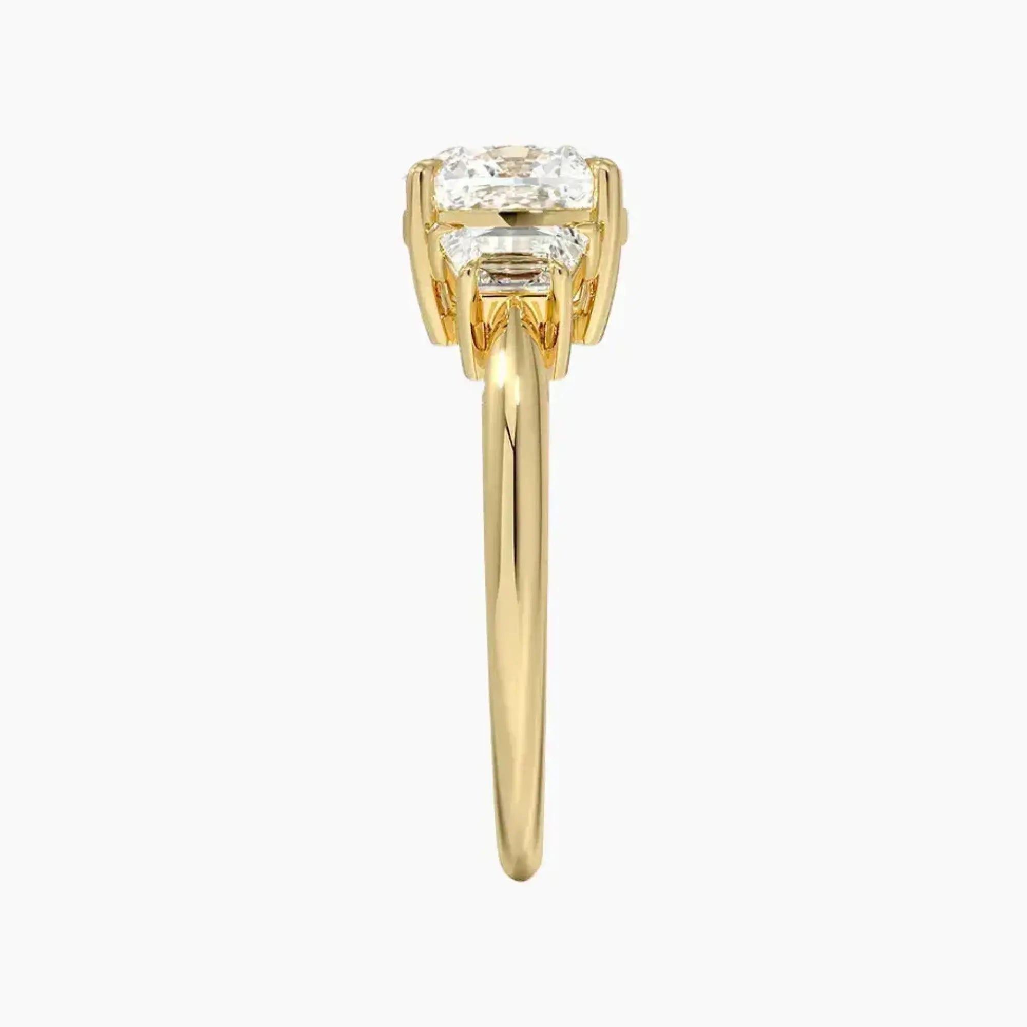 Oriana Cushion Three Stone 2 Carat Lab Grown Diamond Engagement Ring in 18K White Gold