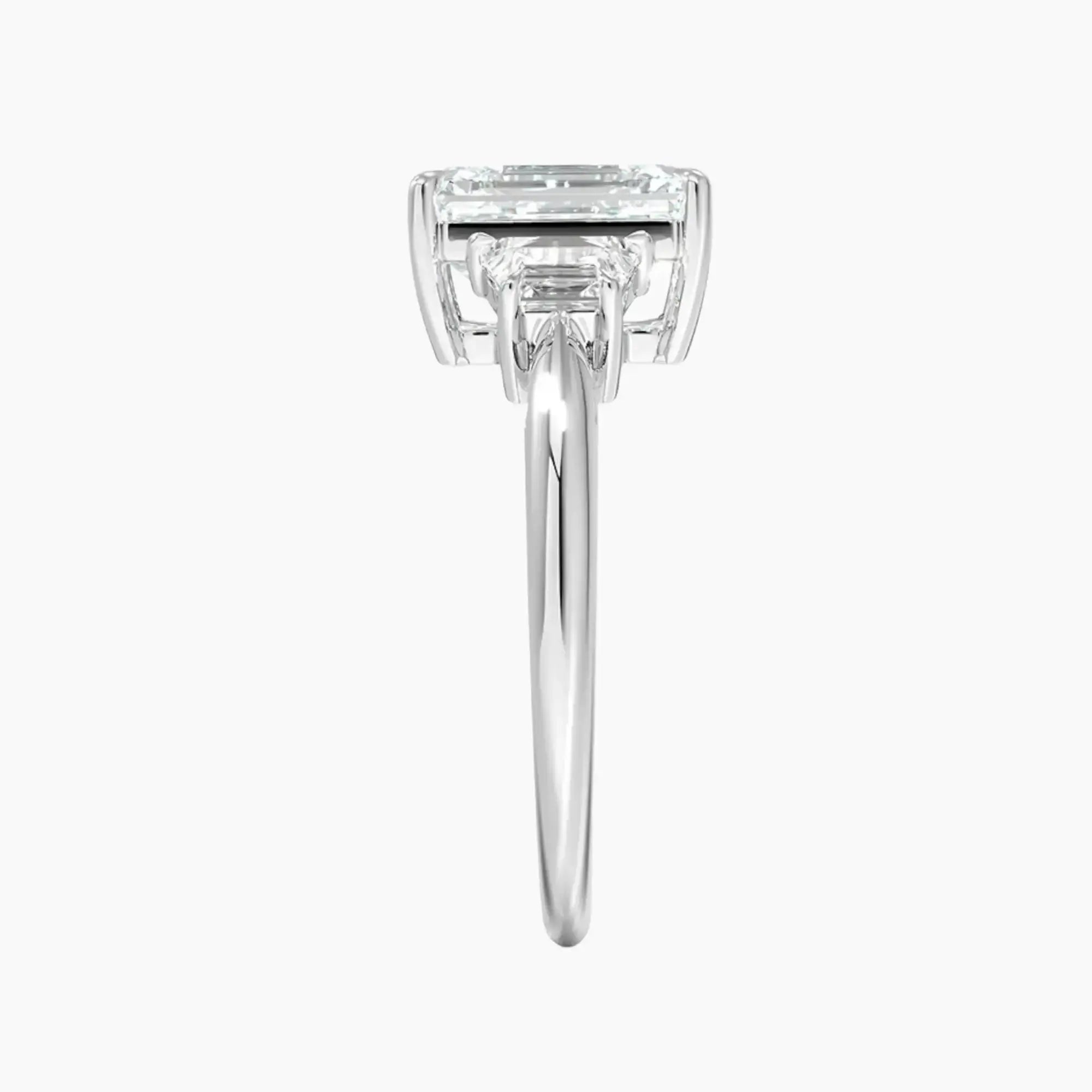 Oriana Emerald Three Stone 1.5 Carat Lab Grown Diamond Engagement Ring in 14K White Gold