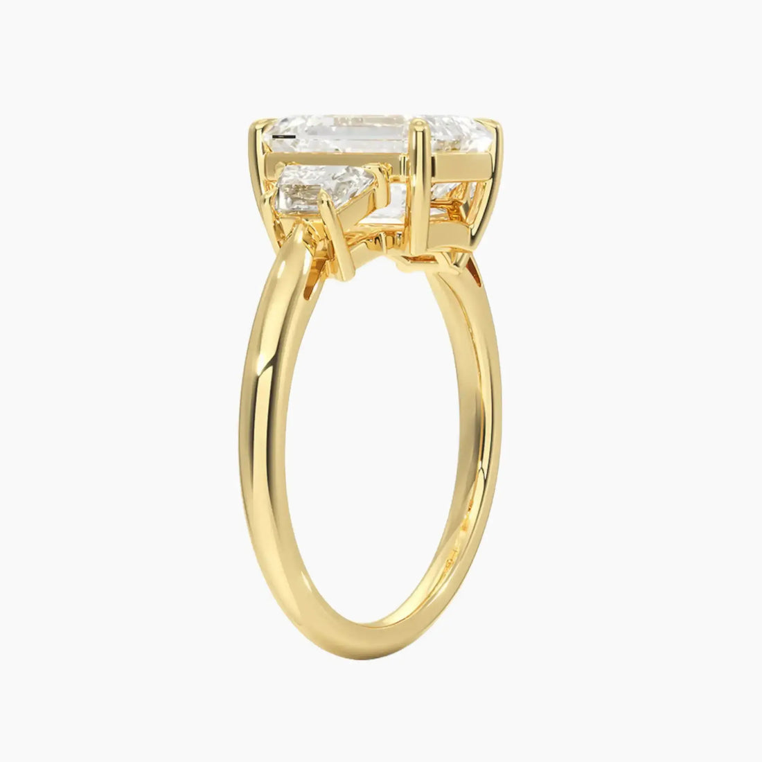 Oriana Emerald Three Stone 1.5 Carat Lab Grown Diamond Engagement Ring in 14K White Gold