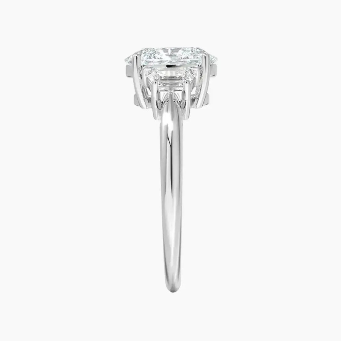 Oriana Oval Three Stone 2 Carat Lab Grown Diamond Engagement Ring in 14K Yellow Gold