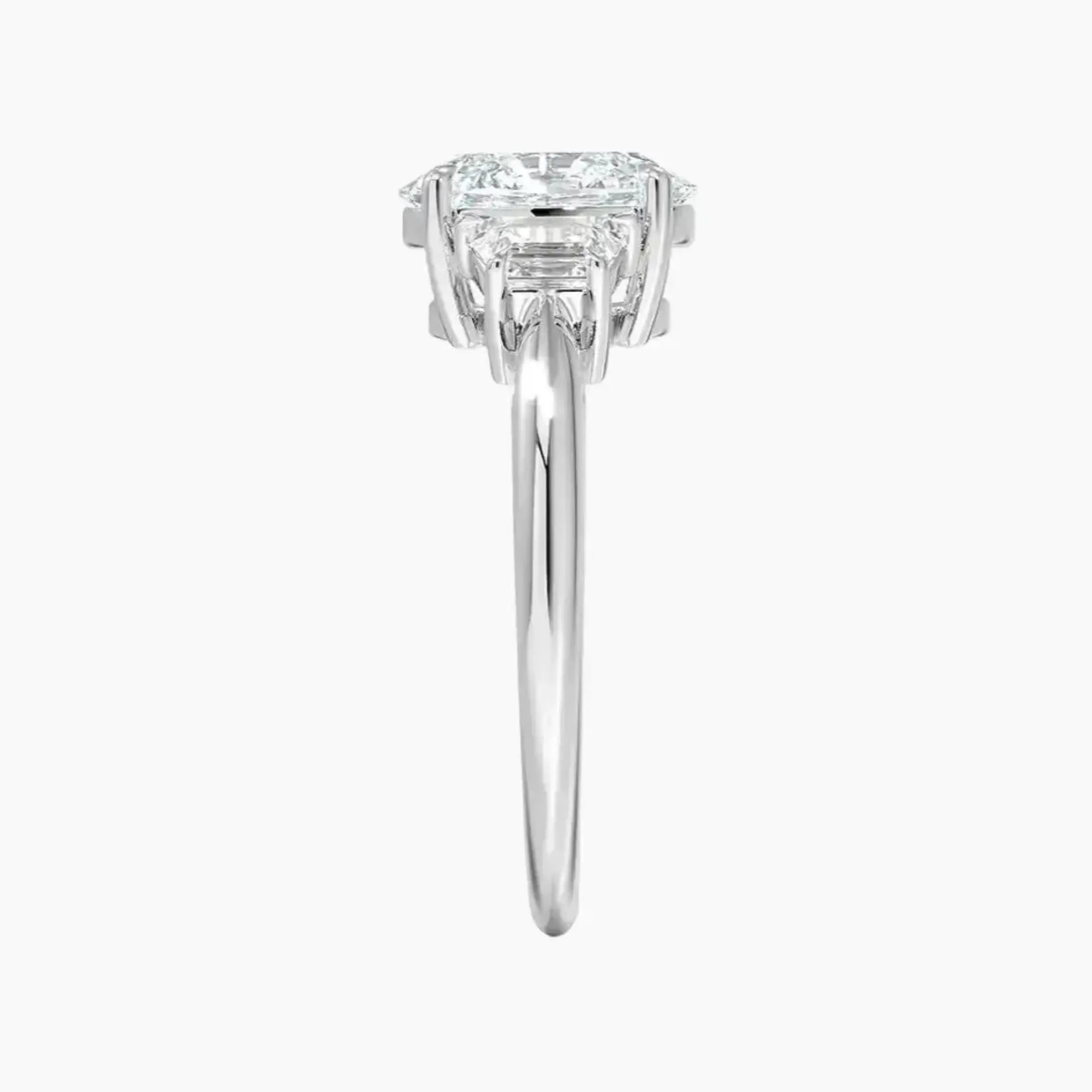 Oriana Oval Three Stone 2.5 Carat Lab Grown Diamond Engagement Ring in 18K Rose Gold