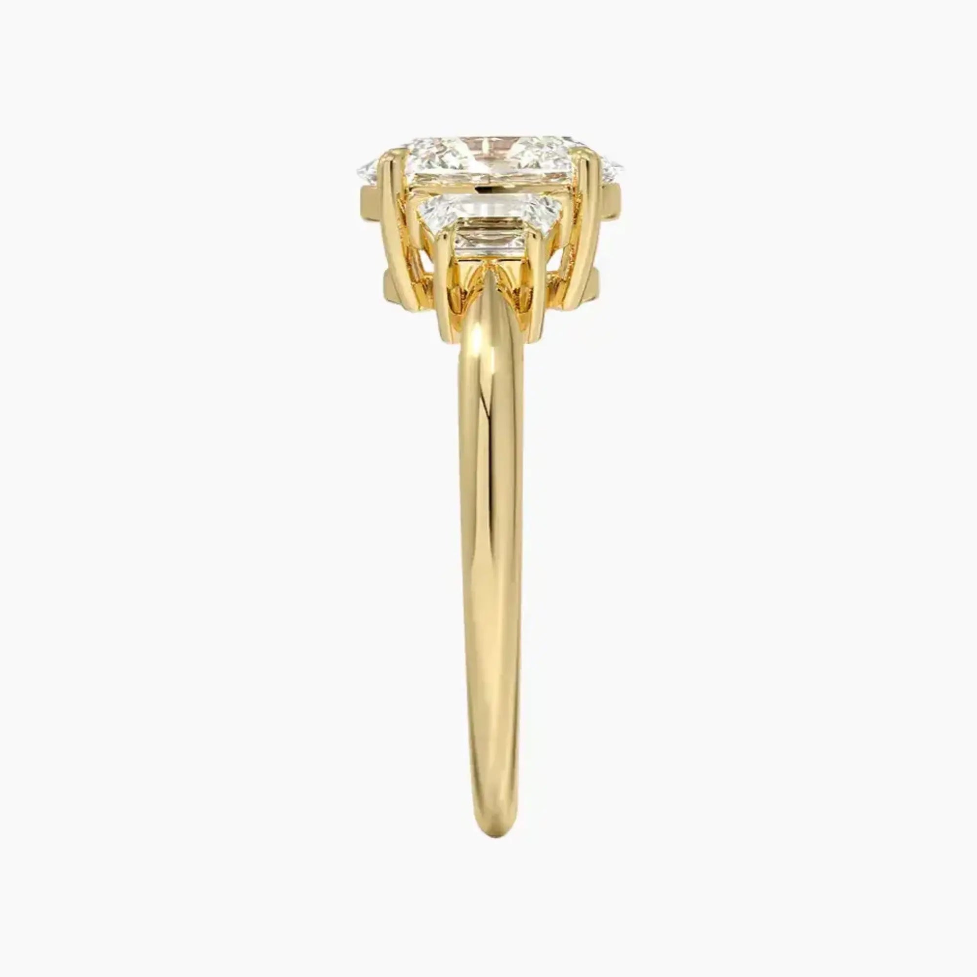 Oriana Oval Three Stone 1 Carat Lab Grown Diamond Engagement Ring in 18K Rose Gold