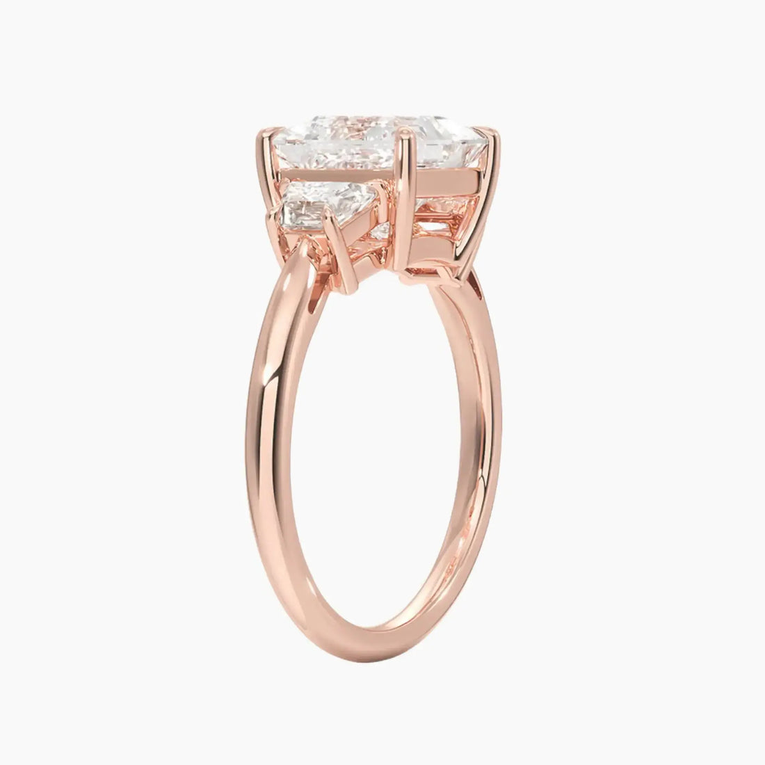 Oriana Princess Three Stone 3 Carat Lab Grown Diamond Engagement Ring in 18K White Gold