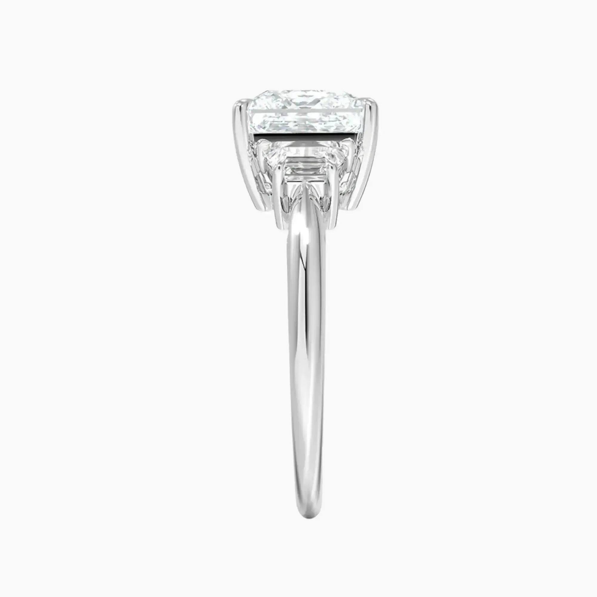 Oriana Princess Three Stone Diamond Ring Setting in 18K Rose Gold