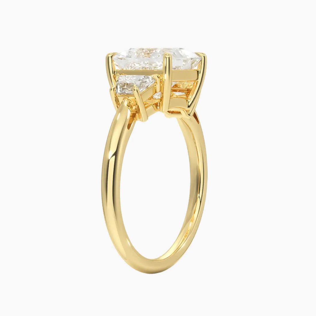 Oriana Princess Three Stone Diamond Ring Setting in 18K White Gold