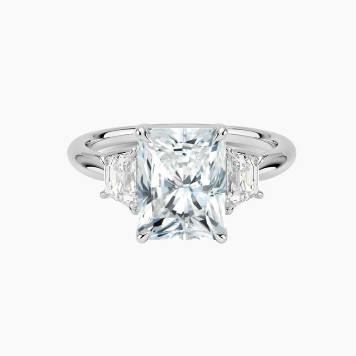 Oriana Radiant Three Stone 1 Carat Lab Grown Diamond Engagement Ring in 14K White Gold