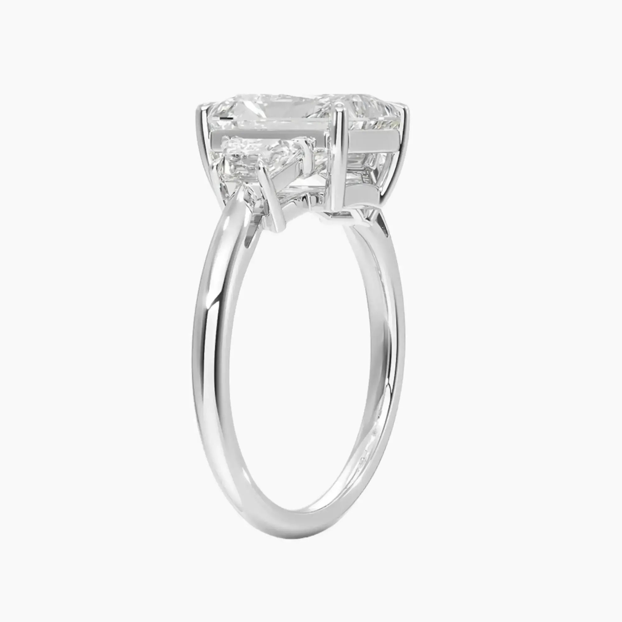 Oriana Radiant Three Stone 2 Carat Lab Grown Diamond Engagement Ring in 14K Yellow Gold