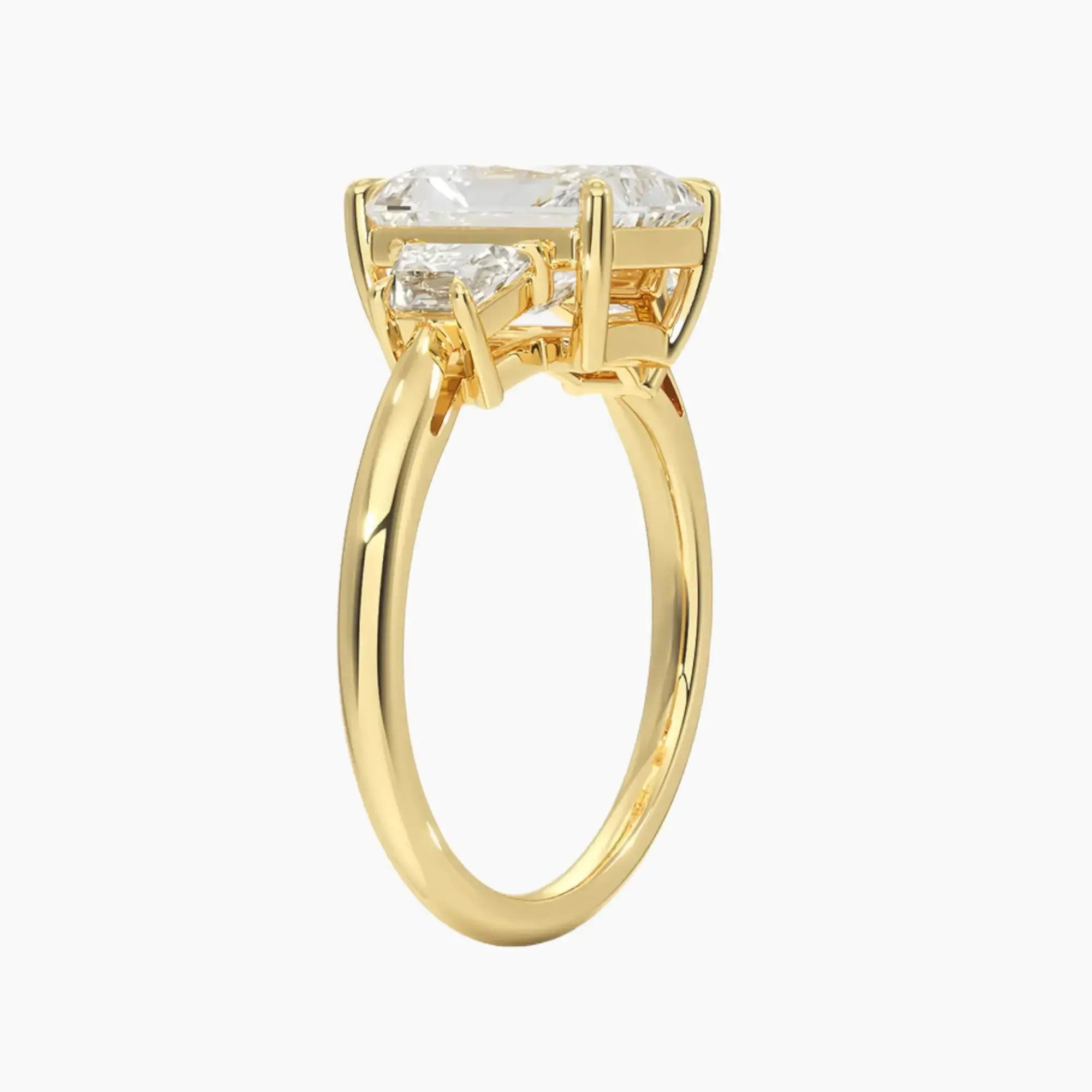 Oriana Radiant Three Stone 1 Carat Lab Grown Diamond Engagement Ring in 14K Rose Gold