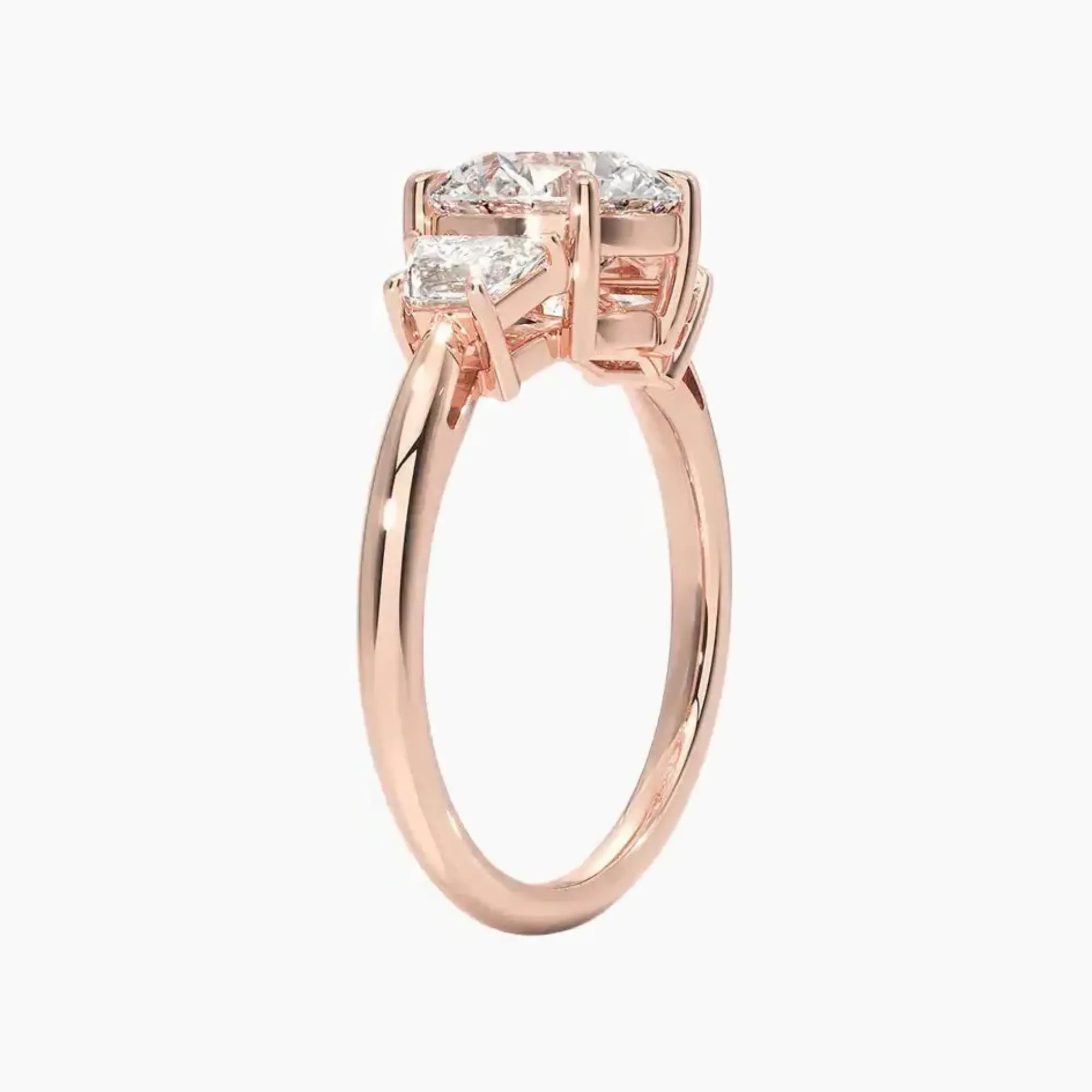 Oriana Round Three Stone 1 Carat Lab Grown Diamond Engagement Ring in 14K White Gold