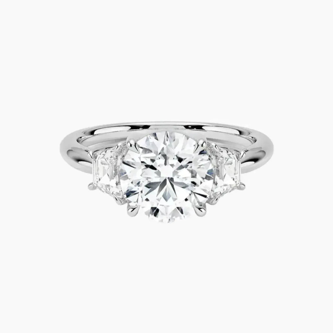 Oriana Round Three Stone 1 Carat Lab Grown Diamond Engagement Ring in 18K Rose Gold