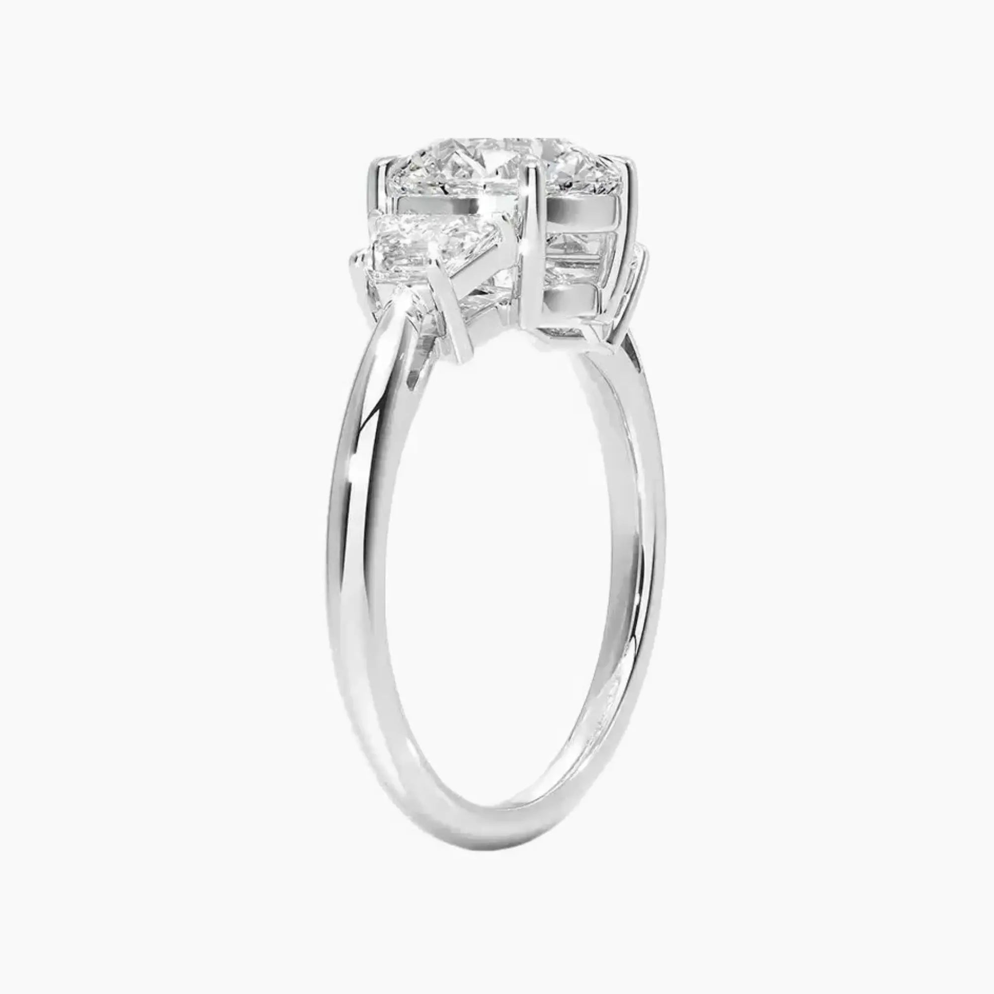 Oriana Round Three Stone 1 Carat Lab Grown Diamond Engagement Ring in 14K Yellow Gold