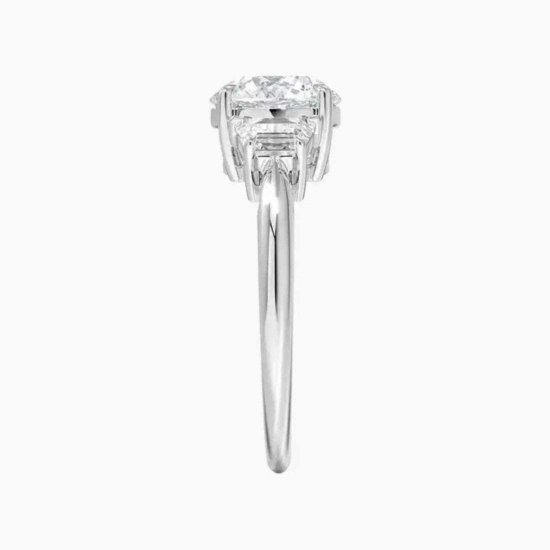 Oriana Round Three Stone 2 Carat Lab Grown Diamond Engagement Ring in 18K White Gold