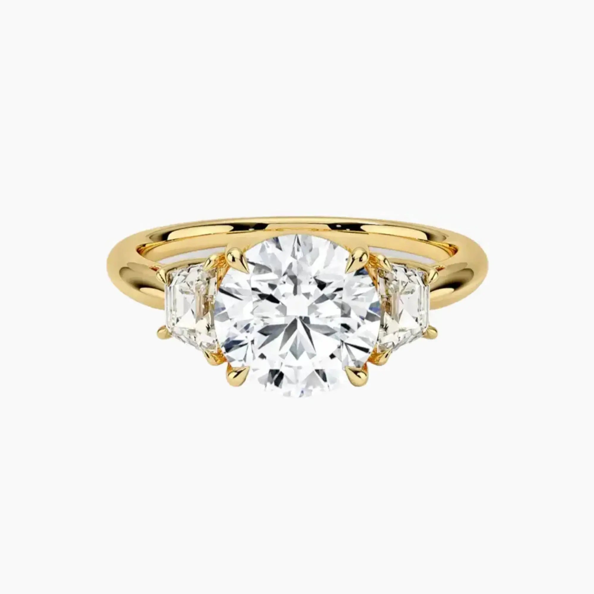 Oriana Round Three Stone 2.5 Carat Lab Grown Diamond Engagement Ring in 18K White Gold