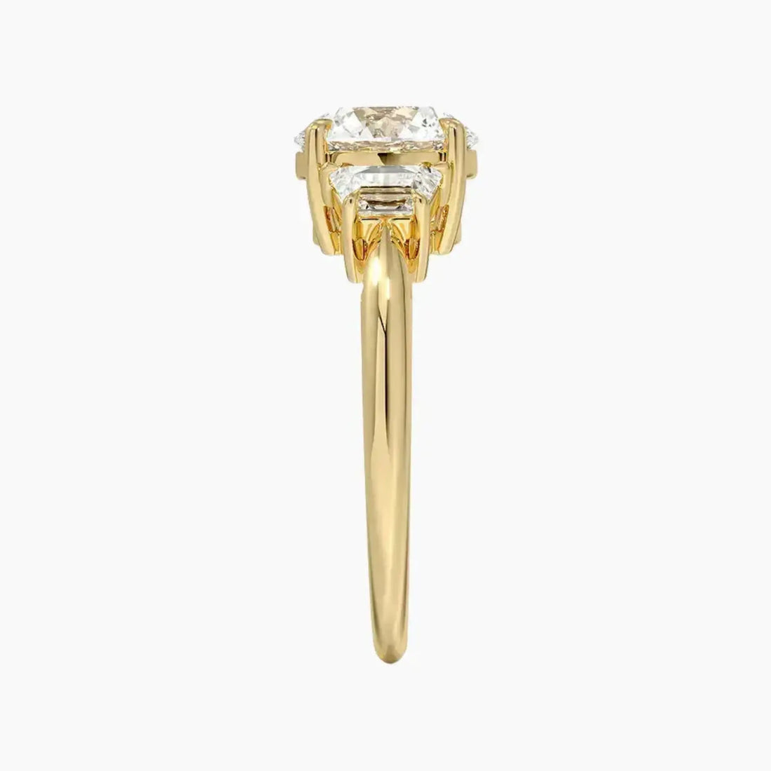 Oriana Round Three Stone 1 Carat Lab Grown Diamond Engagement Ring in 18K Rose Gold