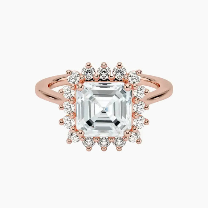 Soraya Asscher Designer 1.5 Carat Lab Grown Diamond Engagement Ring in 18K Rose Gold