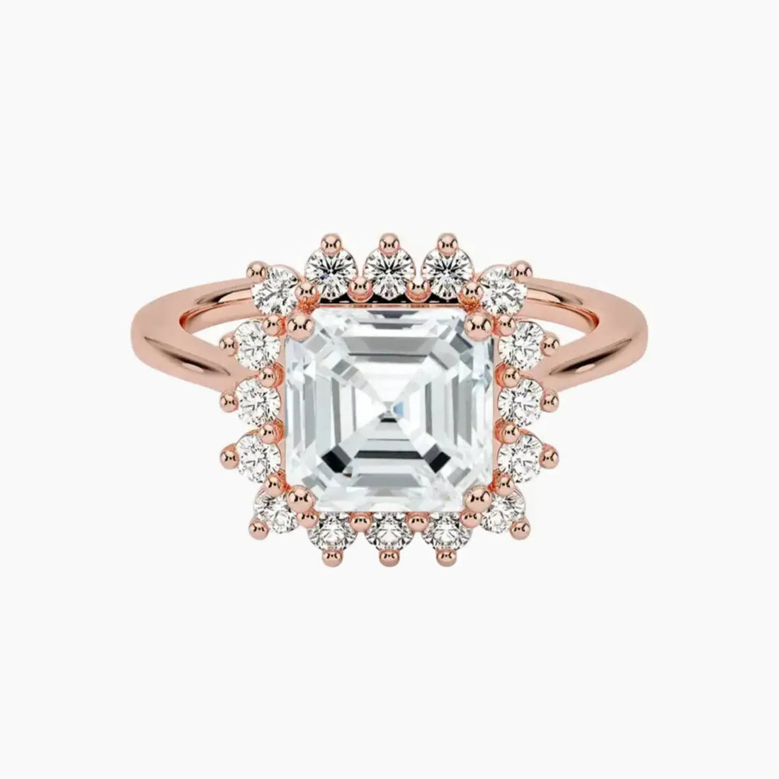 Soraya Asscher Designer 1 Carat Lab Grown Diamond Engagement Ring in 18K White Gold