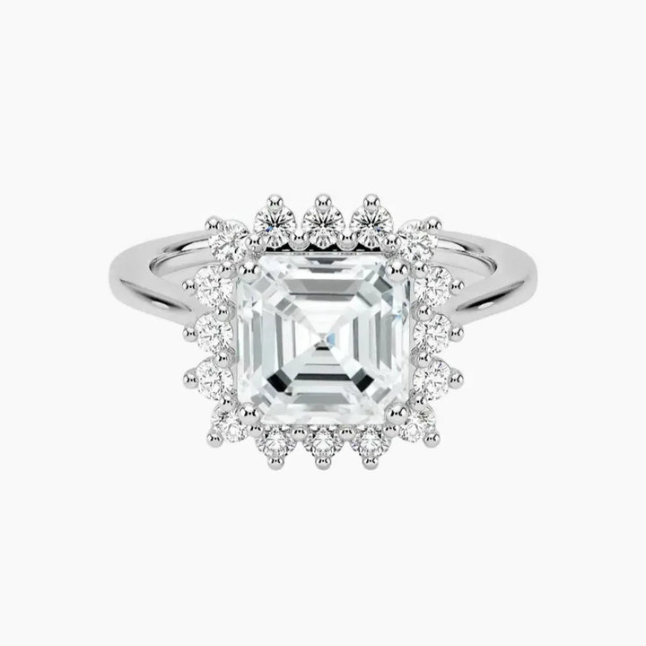Soraya Asscher Designer 2.5 Carat Lab Grown Diamond Engagement Ring in 18K White Gold